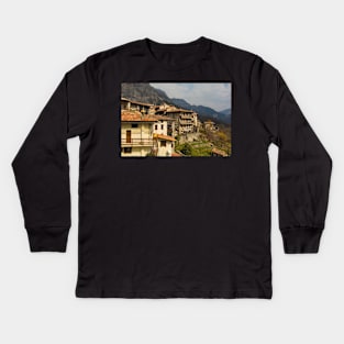 Poffabro Village in North East Italy Kids Long Sleeve T-Shirt